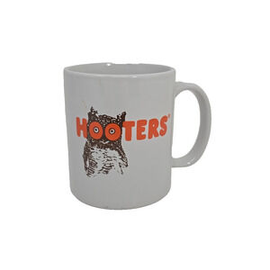 Vintage Hooters Orange Owl Logo Ceramic White Coffee Tea Cup Mug 1 U237